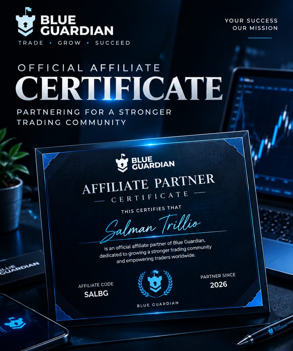 Official Affiliate Partner Certificate โ Salman Trillio ร Blue Guardian